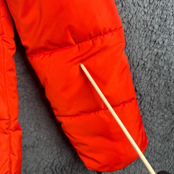 Calvin Klein Performance Puffer Jacket Inner Straps Orange Zip Hooded Women's XS - Picture 10 of 16